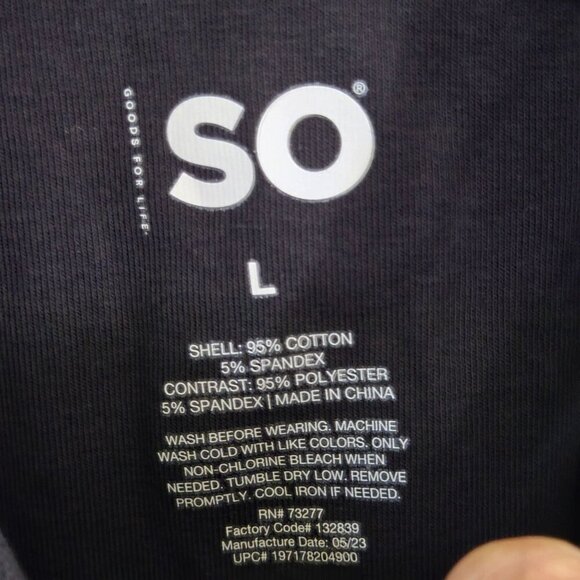 SO NWT Black Mesh Asymmetric Long Sleeve Scoop Neck Body Suit Size L - Picture 7 of 7